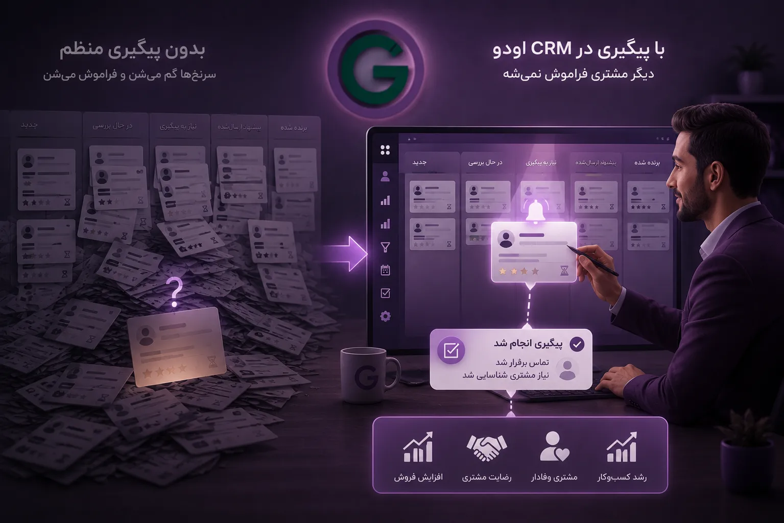 پیگیری در CRM اودو؛ دیگر مشتری فراموش نمی‌شه